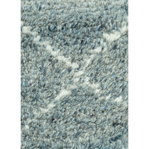 Alfombra de Lana Anudada a Mano Zuri Azul, Diseño Geométrico y Abstracto, Rectangular, Tipo Rompecabezas, para Hogar, Adolescentes, PKWL-450, Alfombra para Lado de la Cama - Product Image 3