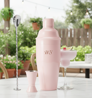 Kit de barman rose mat, shaker à cocktails et ensemble de doseurs, mélangeur de boissons de 24 oz avec bouchon, outils de bar à domicile
