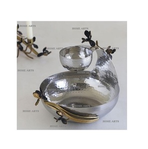 Aluminium Hammered <b>Dessert</b> Bowl For Home Hotel Restaurant Usage <b>Dessert</b> Snacks Serving Bowl By Home Arts - Product Image 1