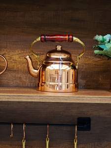 Copper tea <b>kettle</b> durable traditional <b>stovetop</b> design for kitchen decor home brewing enthusiasts collectors gift idea quality - Product Image 2