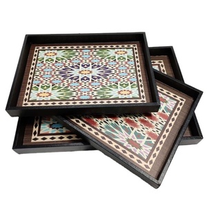 ถาดเสิร์ฟไม้ตกแต่งพิมพ์ลาย Meena กำหนดได้เองมีดีไซน์เฉพาะสำหรับการจัดแสดงและการเสิร์ฟ - Product Image 1