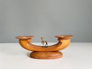 เชิงเทียนไม้หกคอลัมน์เหมาะสำหรับตกแต่งบ้านโต๊ะกลางและโคมไฟเทศกาลทำด้วยมือจากอินเดีย - Product Image 6