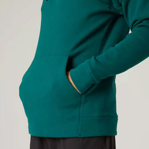 Sweat-shirt à capuche pour homme, fermeture éclair quart de tour, vert uni, coupe classique, vêtements décontractés d'hiver, tissu en molleton respirant, BRANIS SPORTS - Product Image 4
