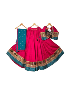 Belle impression florale mariée Lehenga Choli avec koti Tusser gratuit soie meilleur matériel de robe indienne et pakistanaise - Product Image 1