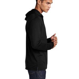 100% coton bas GSM personnalisé à manches longues à capuche t-shirt mélange extensible athlétique t-shirts à capuche - Product Image 6