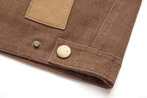 แจ็คเก็ตทำงานฤดูหนาวสำหรับผู้ชาย ผ้าแคนวาสทวิลล์คอตตอนแบบปรับแต่งได้ แจ็คเก็ตแบบซิปสำหรับคนงาน พร้อมปกพับลง - Product Image 3