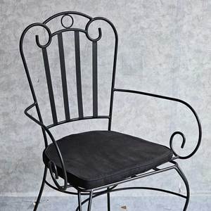 Durable Comfortable Traditional Style Wrought Iron Cafe <b>Chair</b> with Decorative Pattern <b>Stackable</b> for <b>Outdoor</b> Balcony Use-GCF110 - Product Image 3