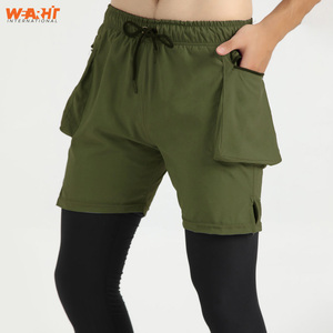 Pantalones cortos informales de nuevo estilo para hombre, cintura elástica, ropa deportiva transpirable de secado rápido con cordón, ropa informal ligera con bolsillos sólidos - Product Image 1