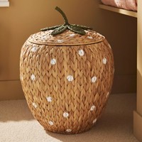 Paniers en forme de fraise jacinthe d'eau avec couvercle organisateur de bébé conteneur de stockage panier à linge fait main