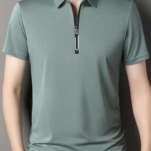 Camisa Polo Personalizada de Alta Calidad, Transpirable, con Cierre y Rayas, 200gsm, 100% Lino, para Hombre - Product Image 5