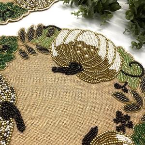 Sous-verres ronds en perles pour fête de mariage, sous-verres en perles de verre luxueux, vente chaude - Product Image 1