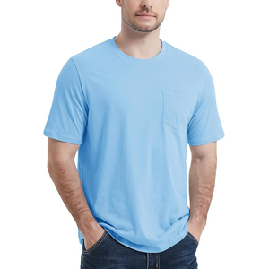Camiseta de verano para hombre, camisetas informales de talla grande para hombre, camiseta personalizada de algodón orgánico transpirable de Color sólido - Product Image 1