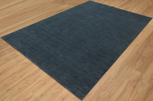 Tapis en laine Gabbeh fait main, gris anthracite, bleu marine, tapis minimaliste, tapis de sol grand format, décoration intérieure confortable - Product Image 3