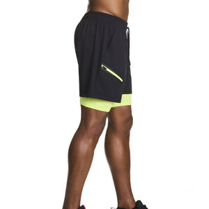 New Design Men's 2-in-1 Quick Dry Basketball Training Sports Shorts 100% Cotton Breathable Streetwear for Workout and Running - Product Image 4