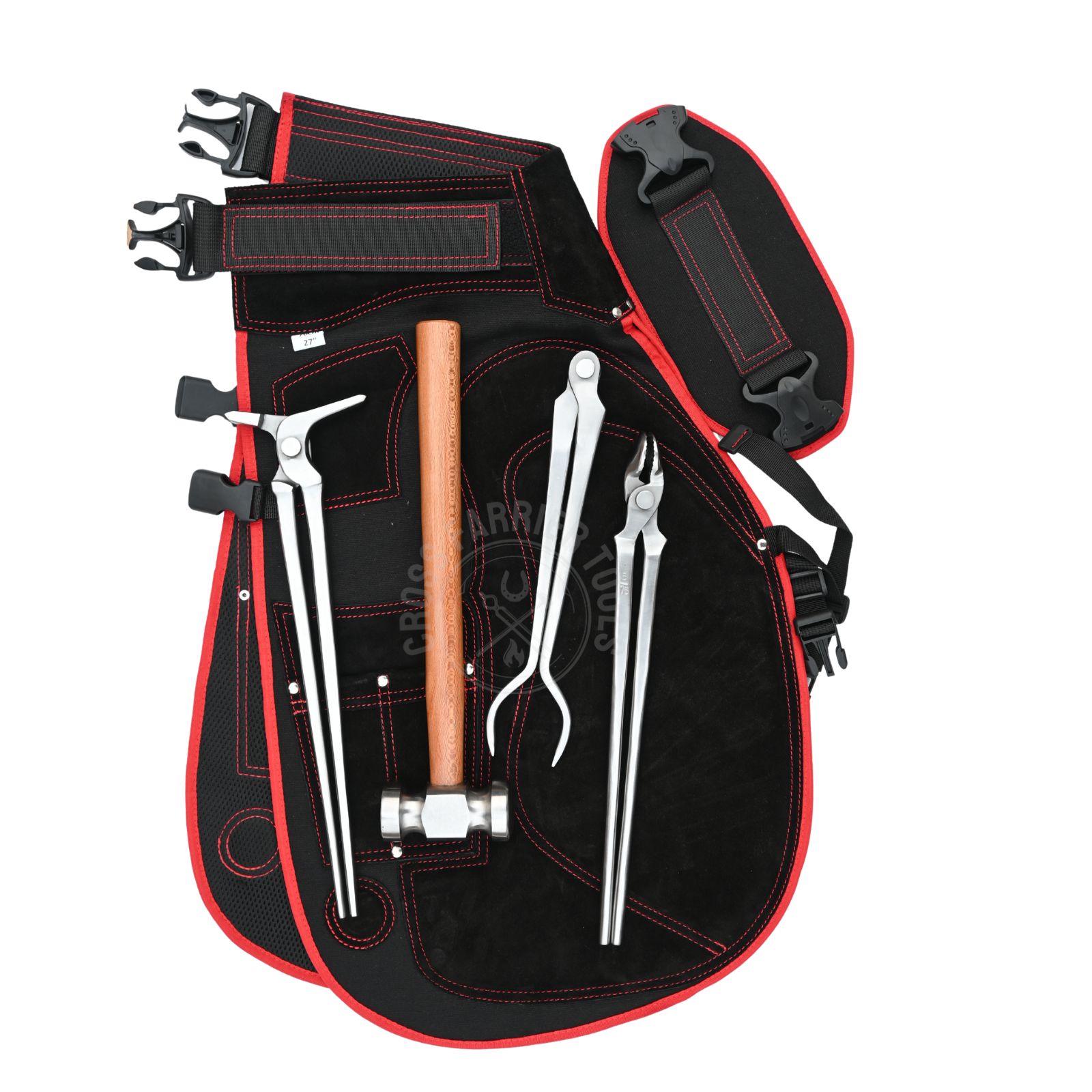 Kit d'outils professionnels pour équidés, outils de maréchal-ferrant pour chevaux, kit de toilettage, extracteur de sabots, pince, râpe, ensemble avec sac