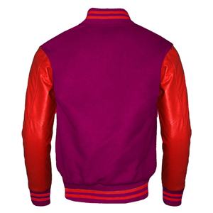 Fournisseur de gros Manches en cuir décontractées personnalisées Baseball Sports Hommes Chenille Patches Broderie Streetwear Varsity Jacket - Product Image 2