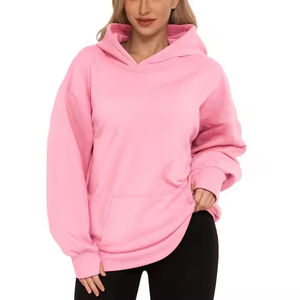 Sudadera con Capucha para Mujer, Color Sólido, Informal, para Exteriores, Moda Urbana, Manga Larga con Orificio para el Pulgar - Product Image 5