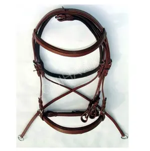 COURO INTELIGENTE BITLESS BRIDLE VACA SOFTY PADDED FIXA DE AÇO INOXIDÁVEL CRIADA BANDAS E NÓSEBANDOS CAVALO BRIDLE