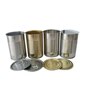 Round Three Pieces Food Cans Cylinder Metal Can With Body Tinplate Material Suitable For Connut Milk/Pineapple/Lychee/Rambutan