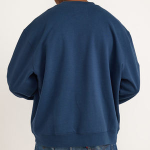 Basics Fit Crewneck pour hommes sweat à manches longues hommes pull français éponge coton mélangé sweats Sustaianble hommes vêtements - Product Image 4