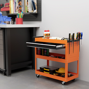 DURHAND-Carrito de herramientas con asa lateral, cajón y 3 estantes de acero, de 82 76 cm x 35x, color Naranja, para hombre y mujer - Product Image 2