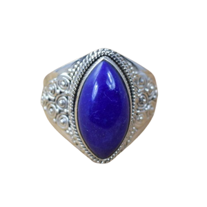 แหวนเงินทำด้วยมือสไตล์ Boho เครื่องประดับ925เงินแท้เครื่องประดับอัญมณี Lapis ยอดนิยมสำหรับผู้หญิงของขวัญสำหรับผู้หญิงสำหรับเธอ - Product Image 1