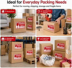 Red Adhesive Paper <b>Fragile</b> Shipping Labels Handle Care <b>Stickers</b> Keep Dry Do Not Trample Upward Packaging Decals Variety Size - Product Image 4