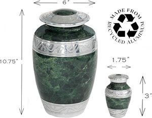 Handmade <b>Large</b> Adult Mosaic Aluminium Glass Cremation <b>Urn</b> Unique Funerals Supply With Individual Tiles Applied Burial - Product Image 2