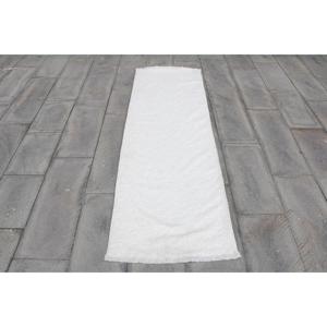 พรมตุรกี, พรมวินเทจขนาด 2.2x6.7 ฟุต, พรมขนสัตว์ลายดอกไม้สีขาวเทา - Product Image 1