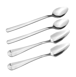 Cuillère à pamplemousses en acier inoxydable Cuillère à pastèque créative élégante Cuillère à dessert à bord dentelé - Product Image 6