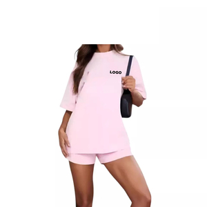 <b>Ladies</b> <b>Casual</b> Sportswear 2-Piece Set Custom Logo Sweat Suit with Solid Style Hoodie and <b>Shorts</b> Knitting Fabric - Product Image 6