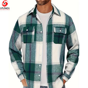 High Quality 2025 New Styles Fit Flannel <b>Shirt</b> For <b>Men</b> Cotton Button Up <b>Shirts</b> New Design Flannel <b>Shirts</b> <b>With</b> Front <b>Pocket</b> - Product Image 6