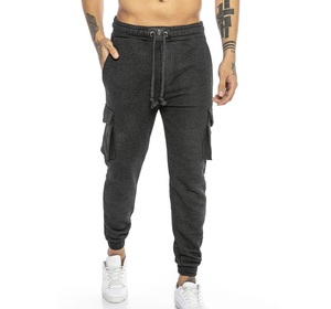 Joggers de cintura alta personalizados para hombres Pantalones de chándal ajustados Diseño de retazos de tendencia Cierre de cintura elástica Servicio OEM disponible - Product Image 5