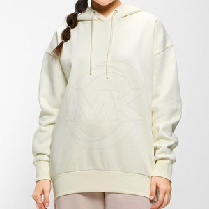 Sudaderas con capucha de lana para mujer de color sólido con logotipo personalizado para ropa informal de invierno posición de logotipo frontal - Product Image 1