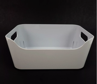 Nouvelle boîte de rangement minimaliste rectangulaire en PP blanc, durable et écologique, pour cuisine, bureau, évier, tiroir, armoire, ou comme boîte à collation de bureau.