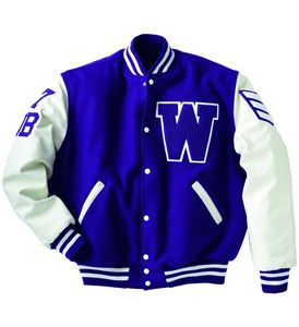 Vestes de baseball Letterman pour hommes de haute qualité col montant patchs en chenille vestes universitaires avec logos brodés - Product Image 2
