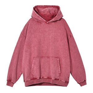 Fabricant Offre Spéciale hommes hiver lavage à l'acide polaire sweats à capuche en gros épaule tombante Vintage sérigraphie demi-fermeture éclair sweat à capuche vierge - Product Image 5