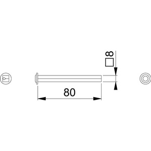 Pieu carré en fer galvanisé 8 x 80 mm profil I HOPPE à fente pour usages variés - Product Image 3