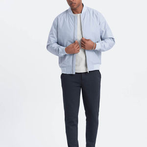 OEM Custom Winter <b>Canvas</b> Stand Collar Satin Ribbed Elastic Cuff College Polyester Customized Baseball <b>Men</b> Bomber <b>Jacket</b> - Product Image 5