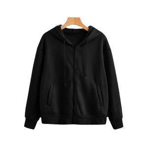 Sudadera de invierno de algodón 100% con forro de alta calidad para mujer, Sudadera con capucha, jersey con cremallera, informal, holgado, de gran tamaño - Product Image 5