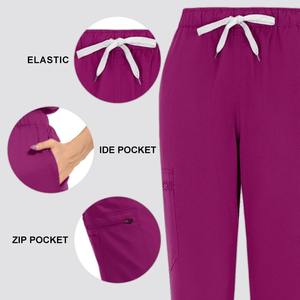 Tenues d'hôpital unisexes en tissu tissé de coton respirant avec option de logo personnalisé à détection d'aiguille, uniforme d'infirmière à manches courtes - Product Image 2