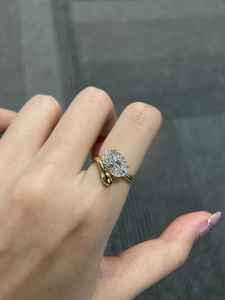 2.01CT VS1 Bague Solitaire en Diamant de Laboratoire de Coupe Ovale Or Massif 14K Mariage Fin Superbe Proposition Cadeau pour Petites Amies - Product Image 2