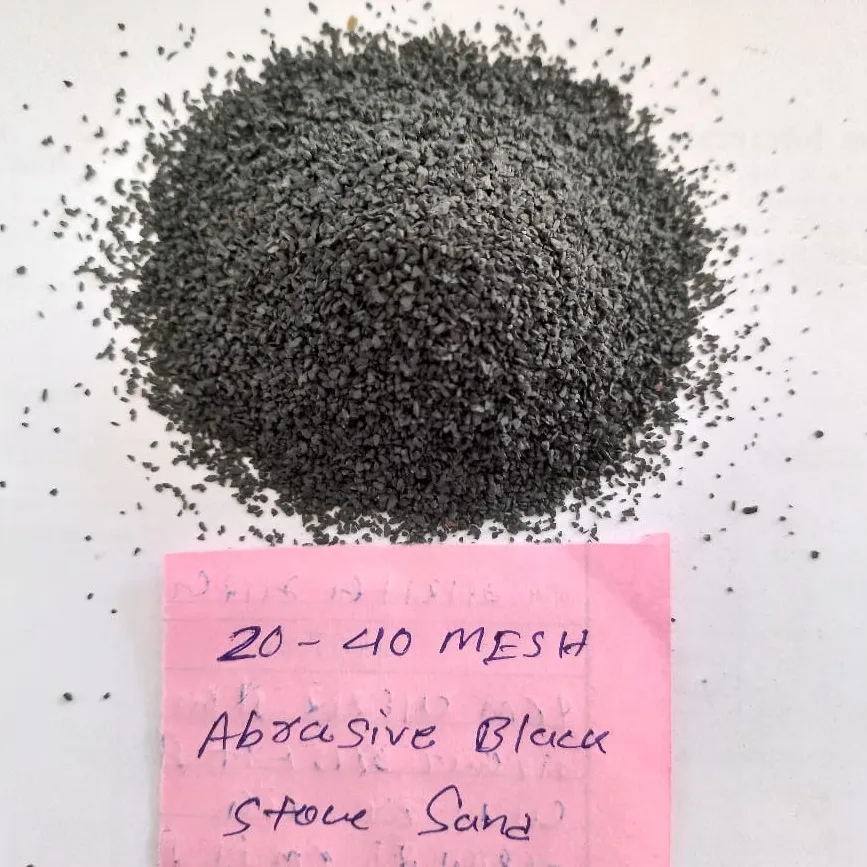 Découpe au jet d'eau et sablage sable utilisé grenat sable alternatif 80 mesh pierre noire sable abrasif pour usage industriel