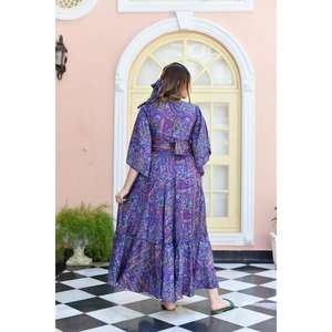 Women Printed Floor-Length Natural Waist Washable Two Piece Co Ord <b>Set</b> Boho <b>Crop</b> <b>Top</b> Maxi <b>Skirt</b> <b>Set</b> Ethnic Summer Party Wear - Product Image 4