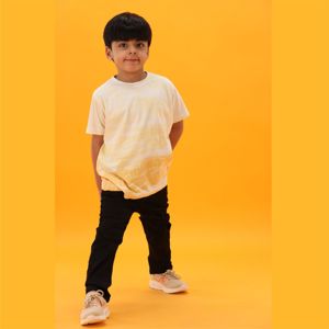 T-shirt Tie and Dye pour garçons, tricot en pur coton, longueur régulière, col rond, demi-manches, pâle, 100% - Product Image 4