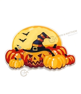 Etiqueta privada Sombrero de bruja de Halloween Diseño Herramienta de extensión de pestañas con calabaza Acrílico Lash Tile Imán Pinzas para cejas Titular - Product Image 1