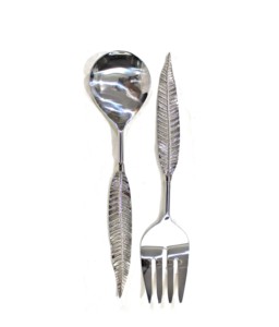 Outils à salade en acier inoxydable fabriqués à la main ensemble de décoration de table comprenant un serveur à salade pour la cuisine à domicile - Product Image 2