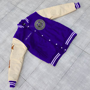 Léger élégant hommes mince col montant Baseball Bomber veste boutons vêtements de sport Lettermen avant automne imperméable coupe-vent - Product Image 1