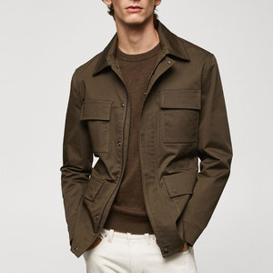 2024 Premium Custom Wholesale <b>Men's</b> Cotton Canvas <b>Jackets</b> High Quality Outdoor Street Wear Breathable Quick Dry Front Low MOQ - Product Image 1