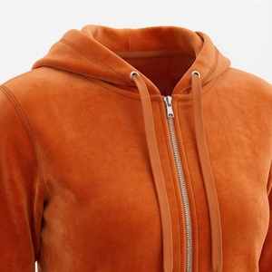 Vêtements de sport pour femmes en gros, survêtement décontracté à capuche, uni, hiver, doublure en polaire de coton, séchage rapide, respirant, manches longues, tenue de sport pour la salle de sport - Product Image 3